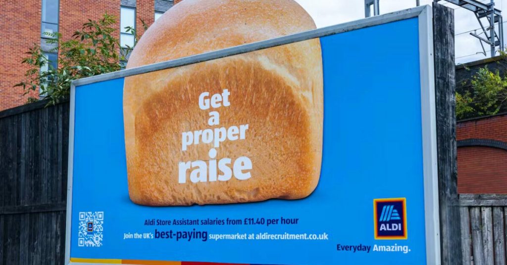 Aldi’s ‘Get a Proper Raise’ Campaign Gets a Whimsical Twist with Bread Billboard