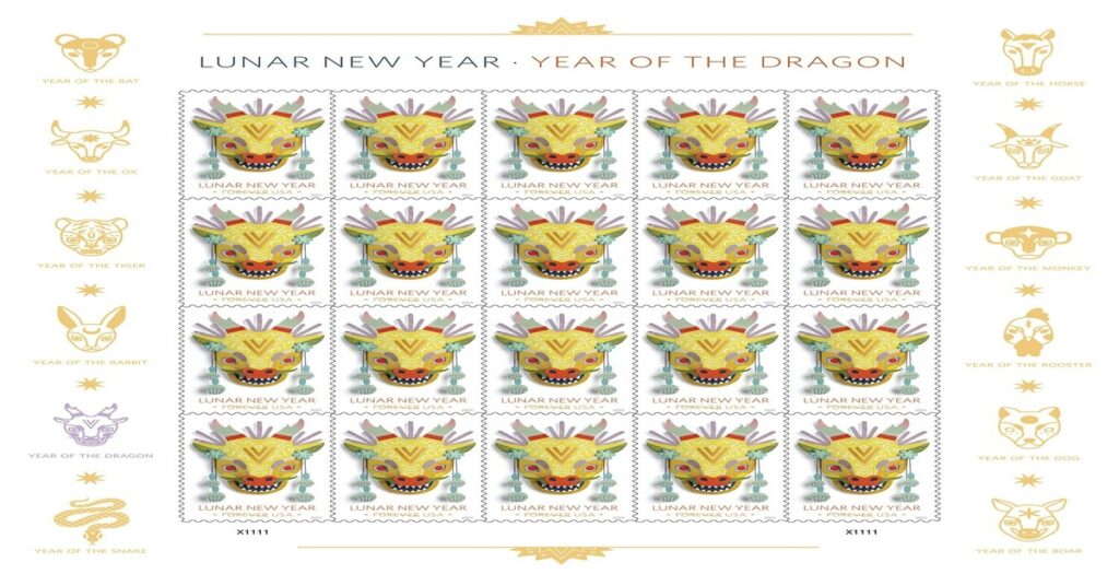 US Postal Service Celebrates Lunar New Year with ‘Special Stamps’ for Year of the Dragon