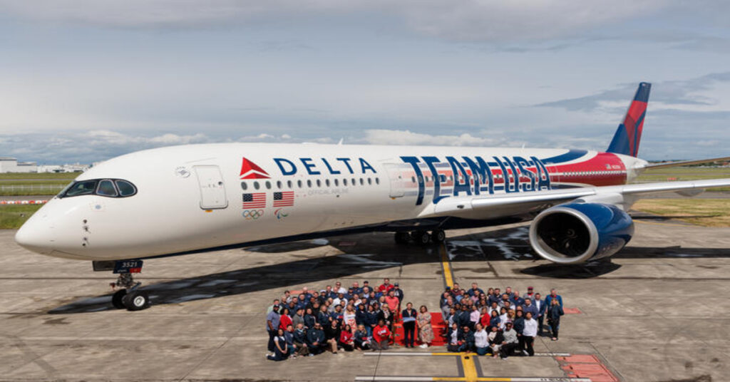 Delta Airlines Unveils Team USA Aircraft Livery Ahead of Paris Olympics 2024