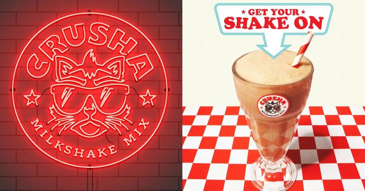 Crusha, a popular milkshake brand which has a 70-decade legacy, has adopted a retro new brand identity, mixing the 50s Americana with a modern touch.