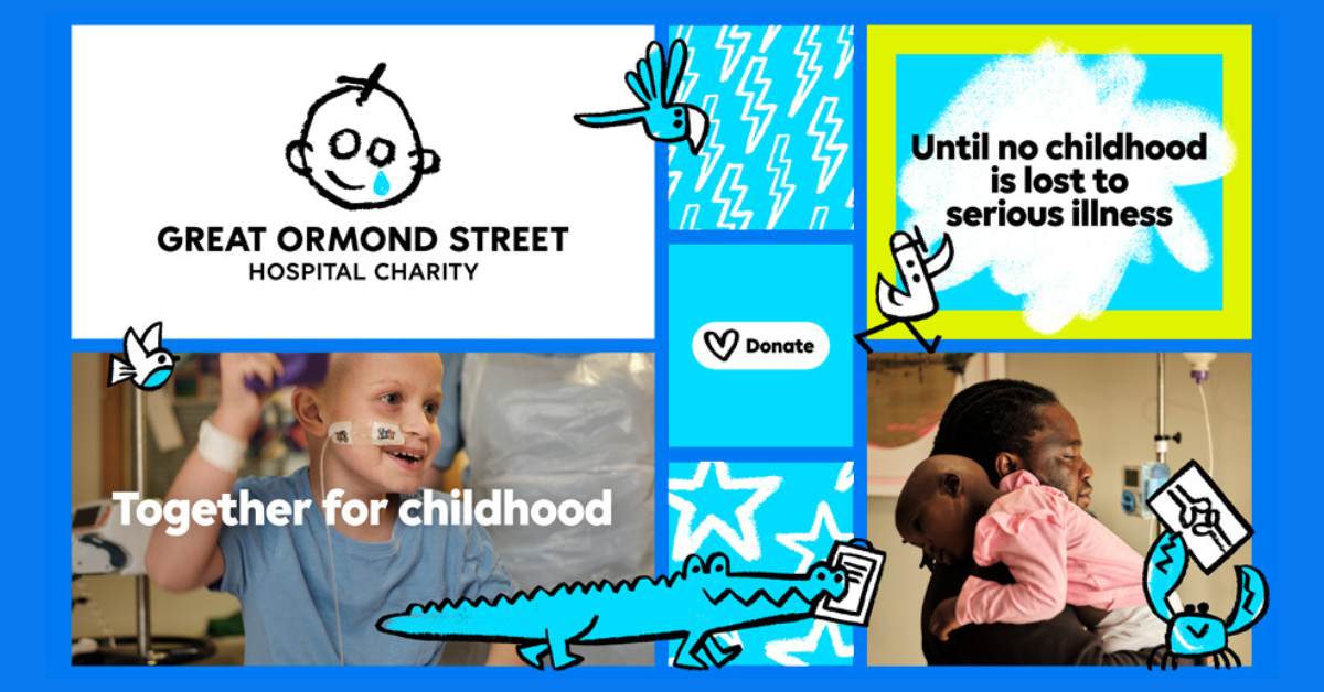 The Great Ormond Street Hospital Charity has introduced a new look and design to stand out, be more relevant, accessible, and inclusive.