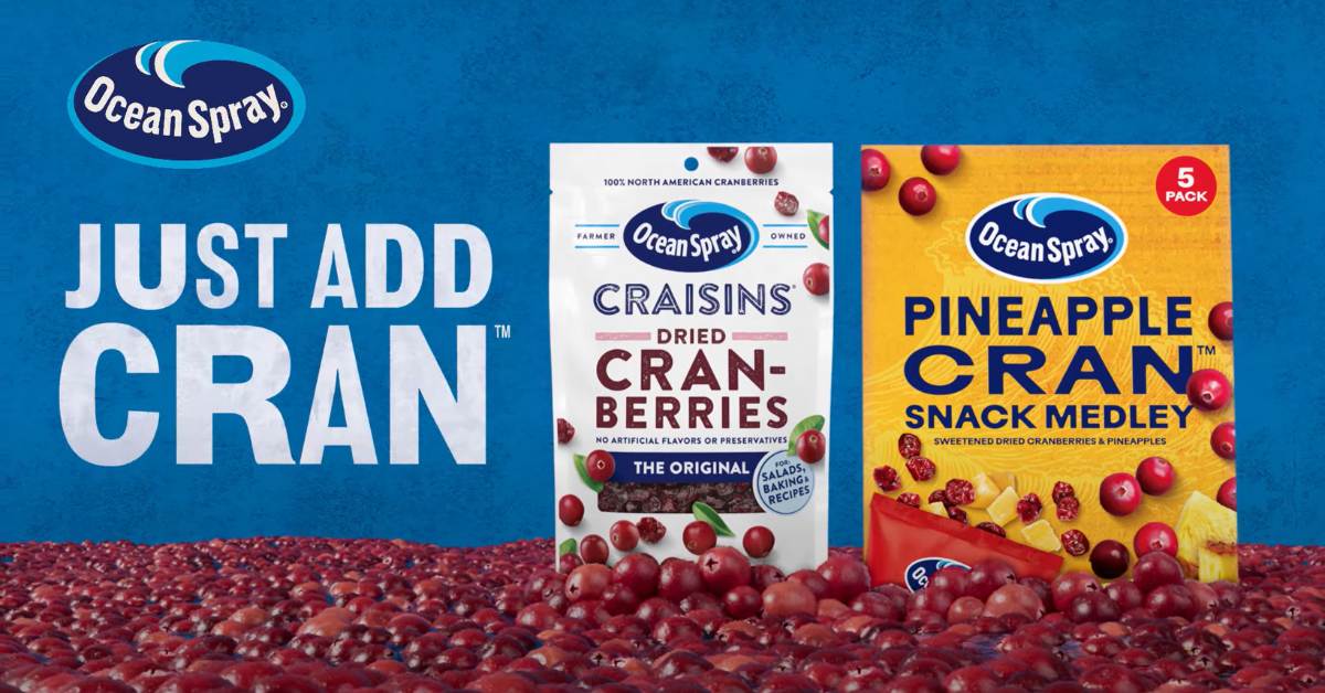 Ocean Spray Has a New Refreshing Tagline ‘Just Add Cran’