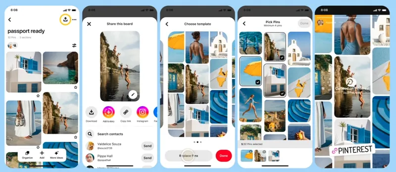 Pinterest has introduced new boards feature so that users can share their unique ideas and projects on other social platforms to generate interest.